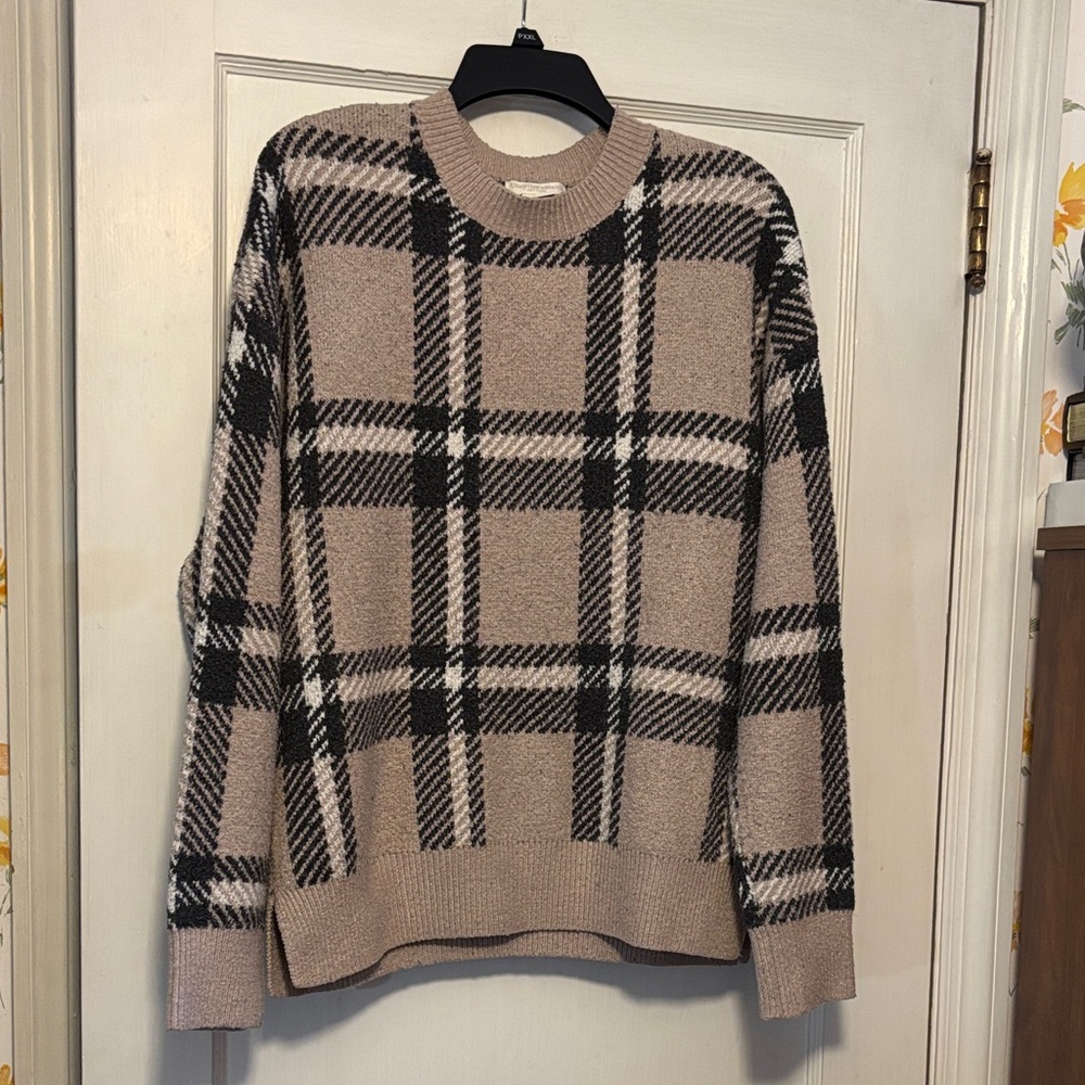 Christian Siriano New York Plaid Knit Sweater